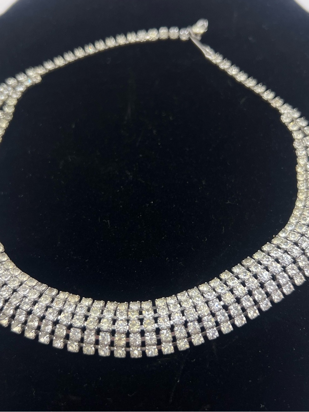 Classic Silver Crystal Choker Necklace